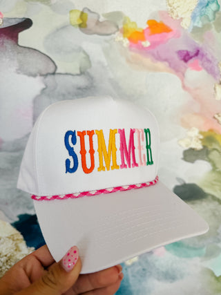 Summer Embroidered Rope Trucker Hat