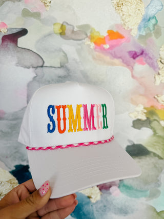 Summer Embroidered Rope Trucker Hat