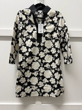 The Brenda Long Sleeve Dress in Garden District Black by Mary Square