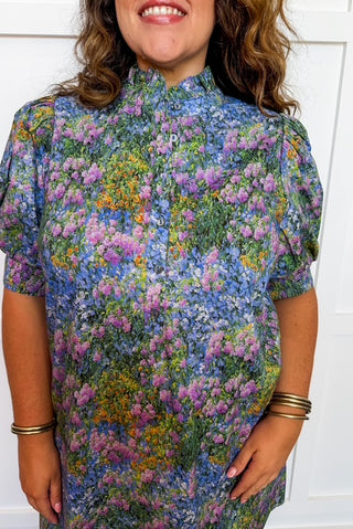 **PLUS ONLY** The Amelia Dress in Blue Monet