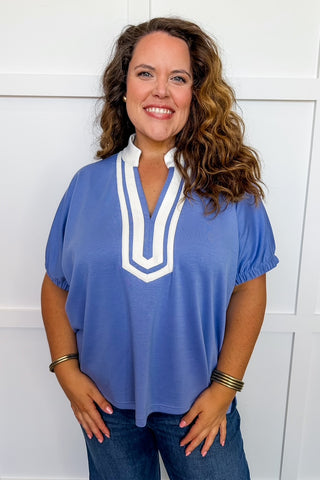 **PLUS ONLY** The Sarah Top in Light Blue