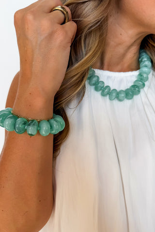 Sugar Rush Beaded Bracelet & Necklace Set in Ocean Blue by Treasure Jewels