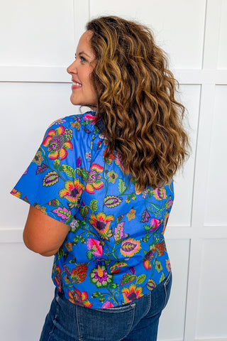 The Annabelle Blue Multi Floral Top