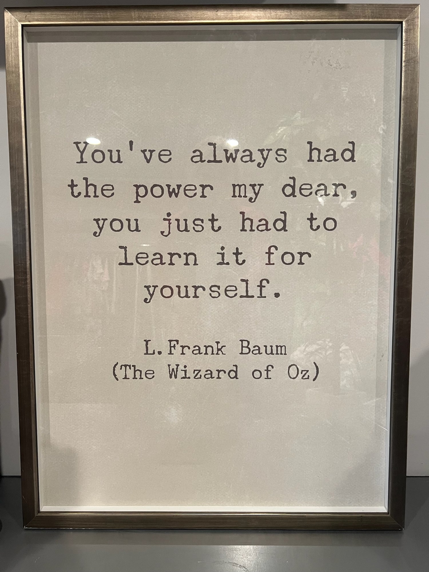 Framed Wizard of Oz Quote Sign