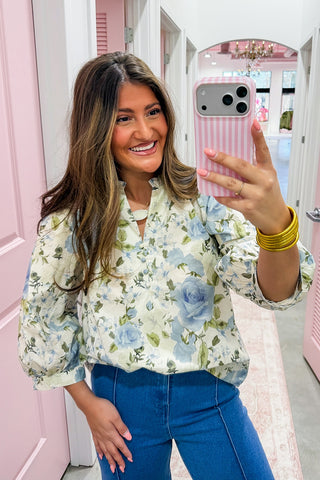 Blue Skies Floral Top