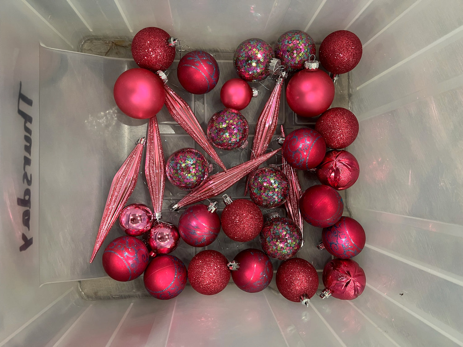 Assorted Pink Christmas Ornaments