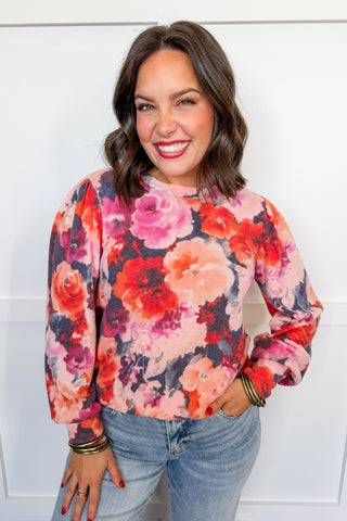 Secret Garden Pink Floral Pullover Top