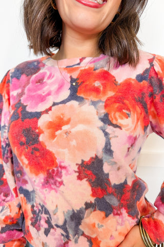 Secret Garden Pink Floral Pullover Top