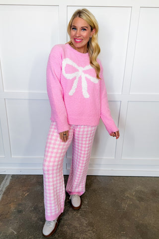 Sugarplum Bow Lounge Set in Pink