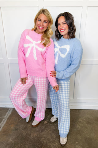 Sugarplum Bow Lounge Set in Pink