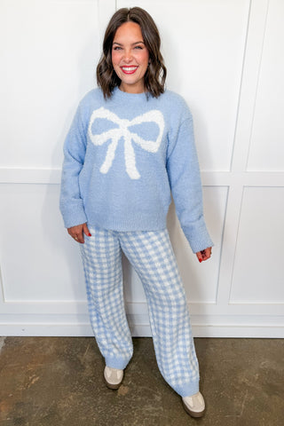 Sugarplum Bow Lounge Set in Blue