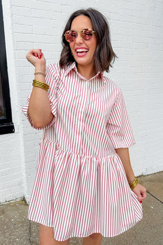 Just Peachy Striped Dress