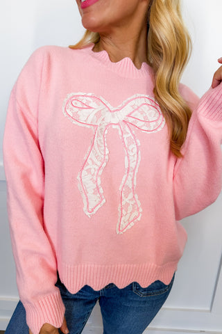 Lace Bow Sweater