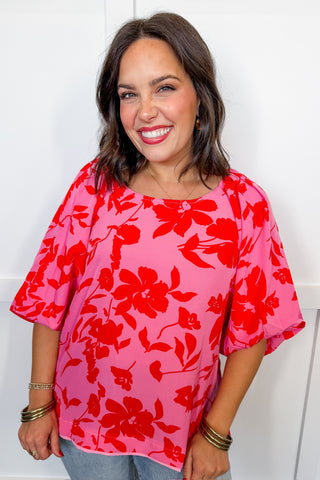 Hot Pink Deal - Bloom Breeze Blouse in Rose
