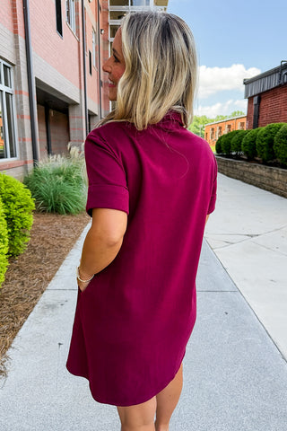 The Casual Luxe Dress in Wine