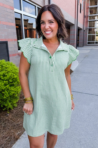Sweet Intentions Gingham Dress in Green