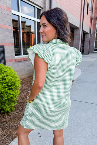 Sweet Intentions Gingham Dress in Green