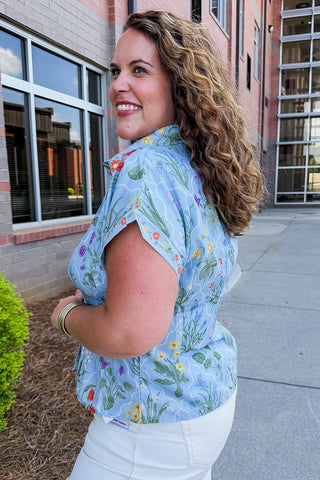 Wildflower Breeze Button Front Top