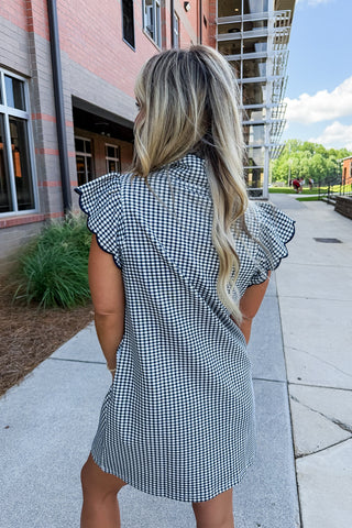 Sweet Intentions Gingham Dress in Navy