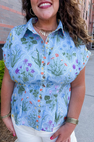 Wildflower Breeze Button Front Top