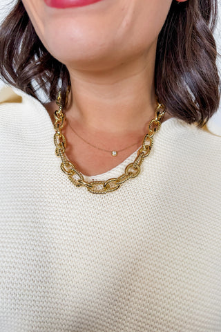 Luxe Textured Link Necklace