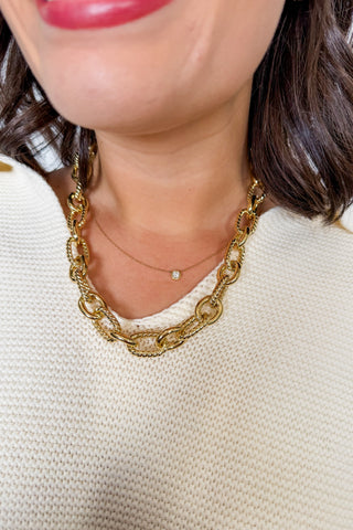 Luxe Textured Link Necklace