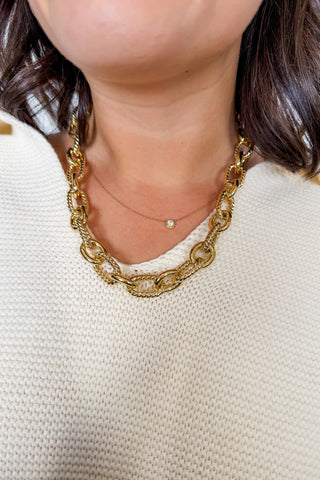Luxe Textured Link Necklace