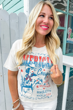 Load image into Gallery viewer, American Cowgirl Cropped Graphic Tee