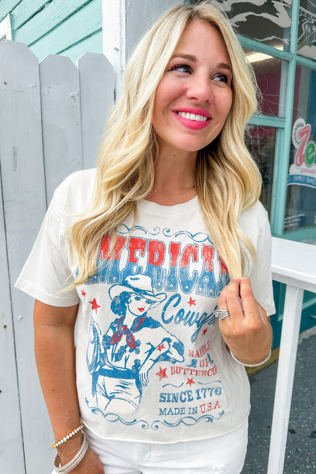 American Cowgirl Cropped Graphic Tee