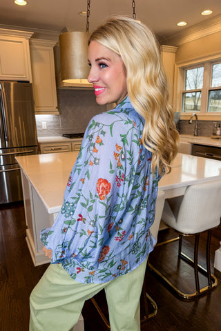 Southern Garden Button Down Blouse