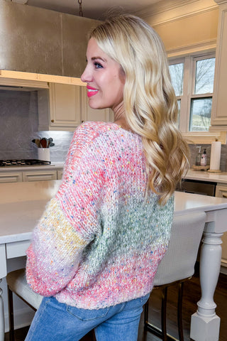 Pink Sparkle Confetti Knit Sweater