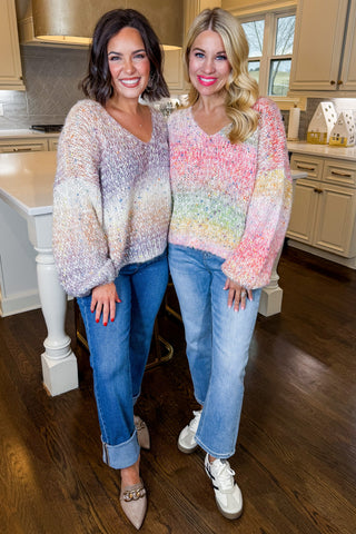 Pink Sparkle Confetti Knit Sweater