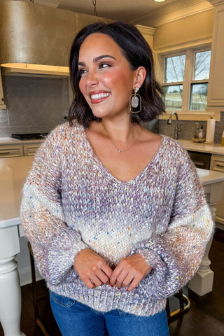 Lavender Haze Sparkle Knit Sweater
