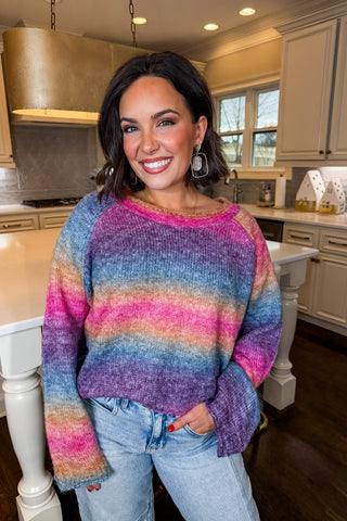 Rainbow Whisper Knit Sweater