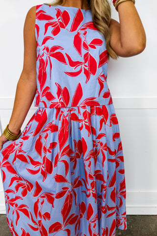 The Scarlette Bold Floral Midi Skirt Set