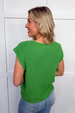 Color Me Cozy Knit Top in Kelly Green