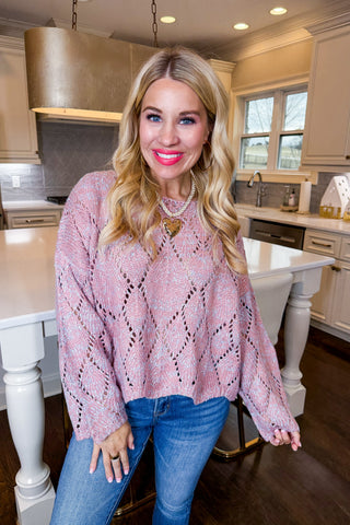 Soft Bloom Open Knit Sweater