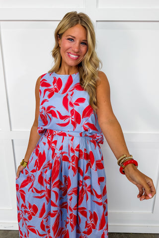 The Scarlette Bold Floral Midi Skirt Set