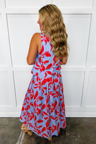 The Scarlette Bold Floral Midi Skirt Set