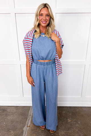 The Bailey Chambray Pant Set
