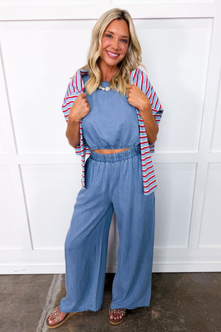 The Bailey Chambray Pant Set