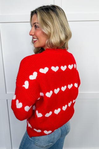 Sweetheart Stroll Sweater in Red