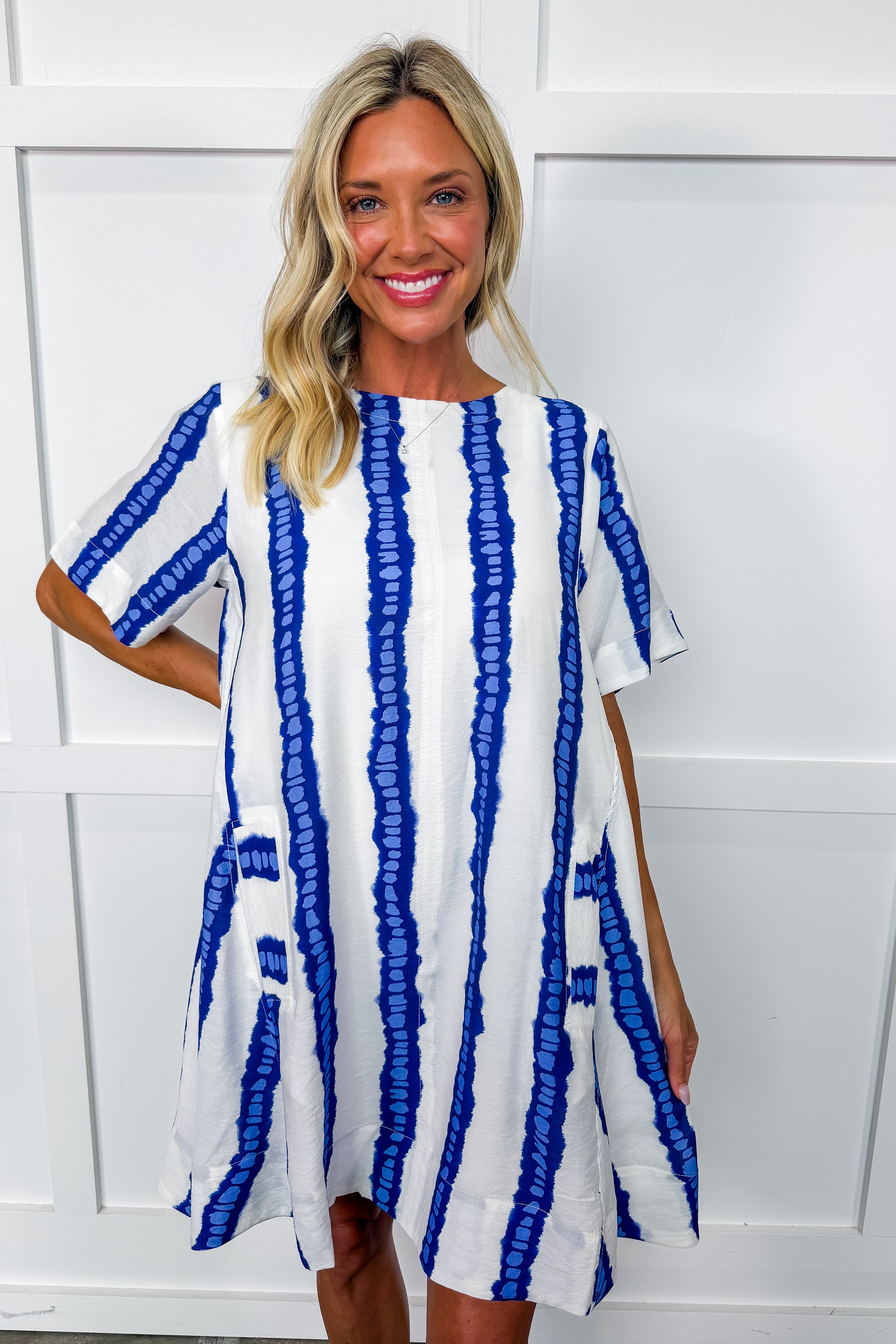 Blue Wave Day Dress Small