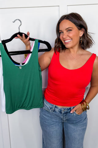 Hot Pink Deal - Base Layer V-Neck Tank in Red