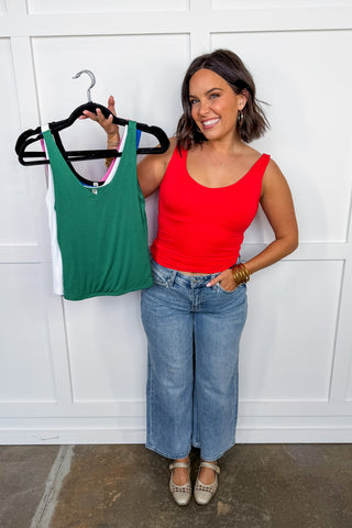 Hot Pink Deal - Base Layer V-Neck Tank in Red