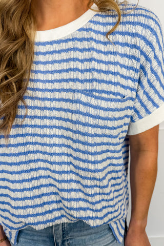 Seaside Ease Blue Stripe Tee
