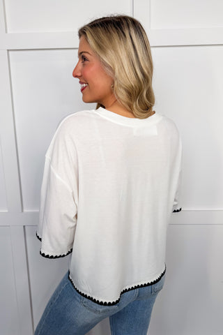 Breezy Basic Embroidered Trim Top