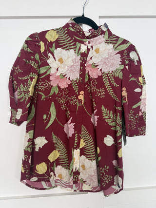 Red Floral Long Sleeve