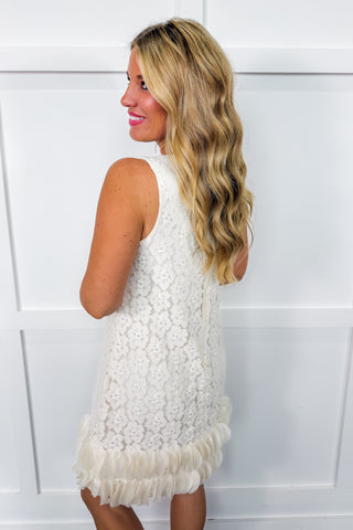 Bride To Be Feather Trim Dress