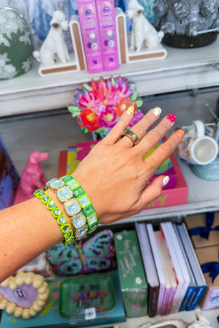 Emmy Pop Tile Stretch Bracelet in Green